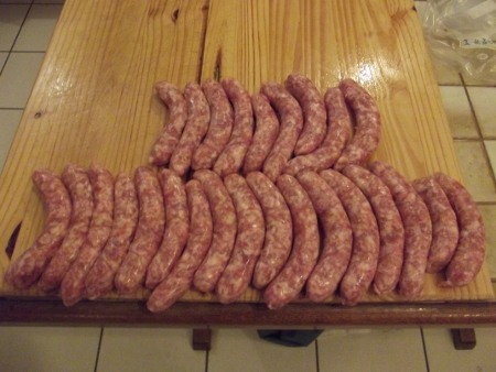 Les Saucisses calibrées et formées.